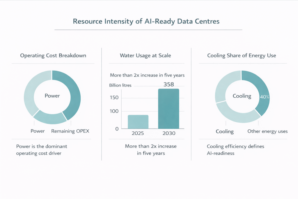 Resource intensity of AI data centres